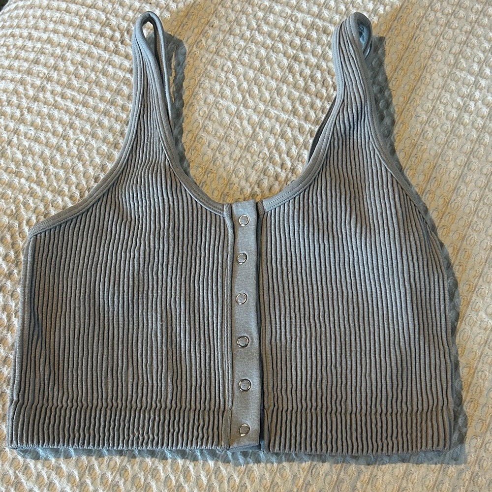 Aerie Gray Ribbed Women's Tank Top